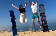Sandboarding with Panoramic Views of the ocean and Agadir Desert
