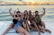 Pink Sky Sunset and Skyline Night Cruise on the Miami Bay