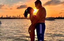 Pink Sky Sunset and Skyline Night Cruise on the Miami Bay
