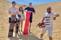 Sandboarding with Panoramic Views of the ocean and Agadir Desert