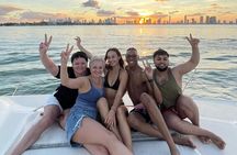 Sunset and Night Cruise of the Miami Bay Skyline on a Yacht