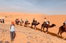 Camels Ride and Camping at Moroccan Sahara Desert