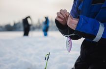 Ice Fishing and Snowmobile Safari Combo in Lapland