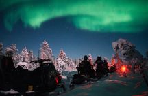 Northern lights safari by snowmobile
