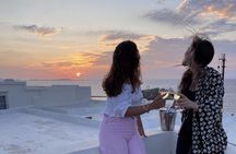 15th C. Palace Rooftop Sunset wth Wine and Plateau-Naxos Old Town