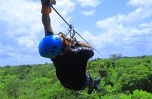 Zipline adventure with bungee swing, sacred cenote and snack