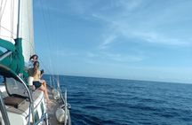 Sunset in the bay of Santa Marta in a sailboat