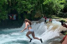 Blue Hole Waterfalls and Bamboo River Rafting Tour from Ocho Rios