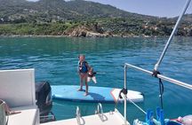 Discovering Cefalù's Coastline Activity on a Mini Catamaran