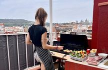 Barbecue in a penthouse in the center of Barcelona with a chef