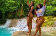 Private Transportation to Blue Hole & Dunns River Falls-w Drinks!