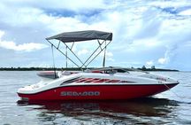 5-Hour Guided Jetboat Tour to Secret Beach, San Pedro, Belize.