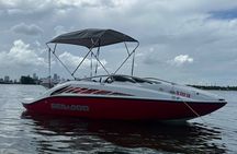 5-Hour Guided Jetboat Tour to Secret Beach, San Pedro, Belize.
