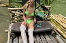 Bamboo rafting with limestone foot massage.