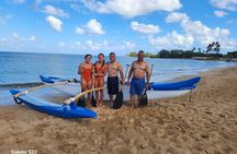 North Shore Hawaiian outrigger Canoe Snorkel and turtle adventure