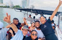 Cartagena:Sunset boat party Caribbean restaurant and Gethsemane tour