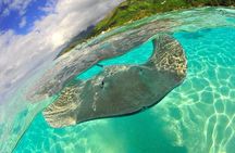 Snorkeling with underwater scooter in Taha’a lagoon from Raiatea