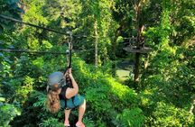 El Yunque Ziplining with River and Beach Visit