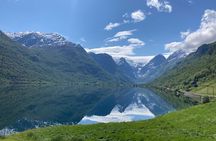 Briksdal Glacier and Loen from Nordfjordeid