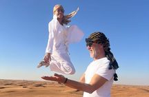 Morning Desert Safari with Camel Ride Falcon Photos Private
