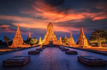 Ayutthaya Glittering Sunset, Boat Ride, Noted Sight, Local Market