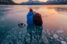 Canadian Rockies Abraham Lake Ice Bubbles Helicopter Tour 