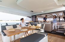 Semi-Private Brand-New Catamaran Cruise in Mykonos with Meal, Drinks & Transport