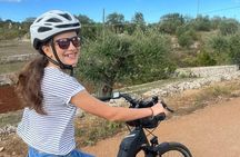 Alberobello in e-bike. Trulli, countryside, mill and donkeys