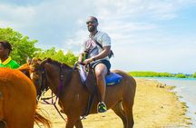 Jamaica's Ocean Horseback Bamboo Raft Adventure and Transport