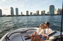 Boat Rental Miami with captain and champagne