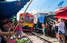 Maeklong Railway Market & Damnoen Saduak Market Paddle Boat Tour 