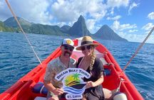 Private Boat Charter St. Lucia, boat tour to Soufriere. Full day