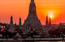 Bangkok : Sunset Food tour by Tuk Tuk boat with big Buddha view