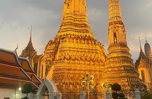 Bangkok : Sunset Food tour by Tuk Tuk boat with big Buddha view