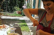 Traditional pasta rolling in an ancient Tuscan home