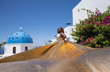 Flying Dress Photoshoot in Santorini & Video