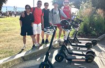 Stanley Park Seawall E-scooter Rental with Self Guided map 