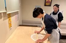 A plan to try soba-noodle making and eat with 4 kinds of Japanese favorite condiments!