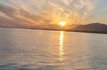 Marbella- sunset from a sailboat with drinks