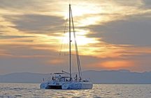 Catamaran sailing at sunset with tapas Palma de Mallorca
