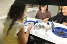 Emerald carving workshop in Bogotá, Colombia.