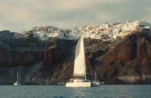 Santorini Gold Catamaran Cruise with BBQ, Drinks and Hotel Pickup