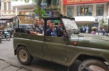Hanoi Jeep Tour with sightseeing, street food and train street