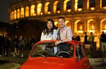 Explore Night Life in Rome with A Vintage Car Fiat 500 