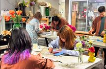 Japanese Fan Painting Workshop ~ in a Tokyo Flower Shop