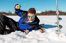 Snowmobile Safari with Ice Fishing and Outdoor Lunch in Levi