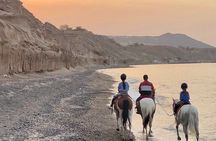 Secluded Black Beach Horseback Riding Tour in Santorini 
