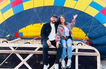 Teotihuacán in a hot air balloon with Transportation from CDMX