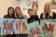 Paint & Wine Workshop in an Art Studio in Barcelona 