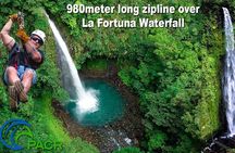 7-Cable Zipline Canopy Tour Over La Fortuna Waterfall